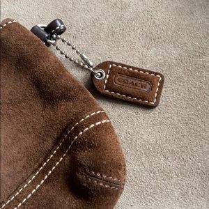 Coach Brown Suede Wristlet